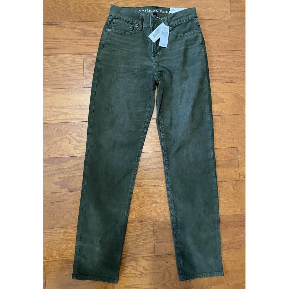 American Eagle Pants 25 Corduroy Stretch Green Womens NWT $60 New!